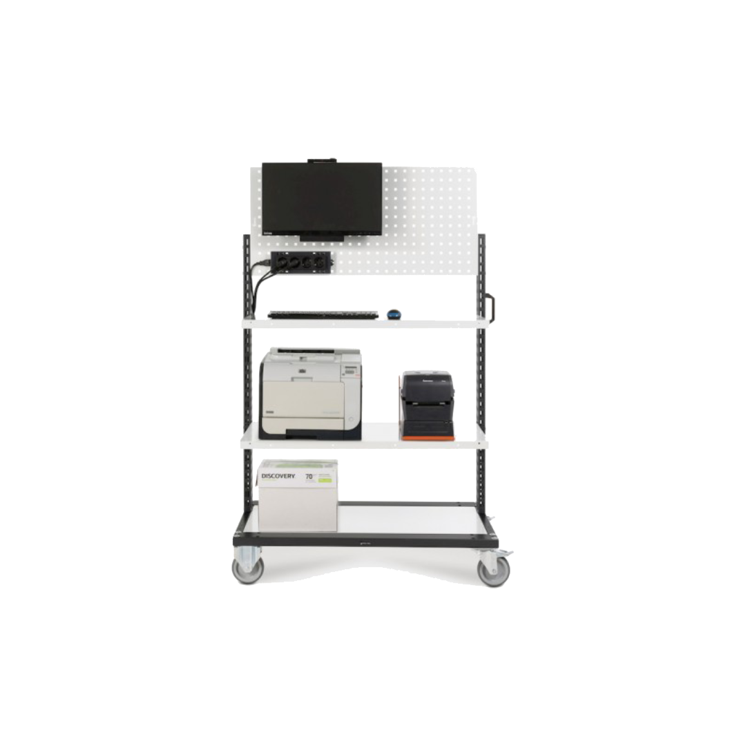 BINCART1005, Carrello scaffale componibile con pannello forato