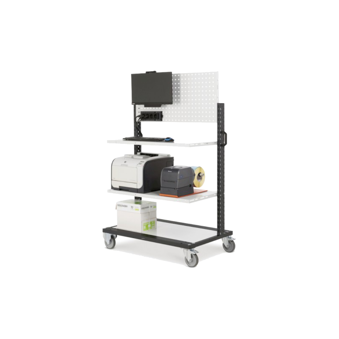 BINCART1005, Carrello scaffale componibile con pannello forato