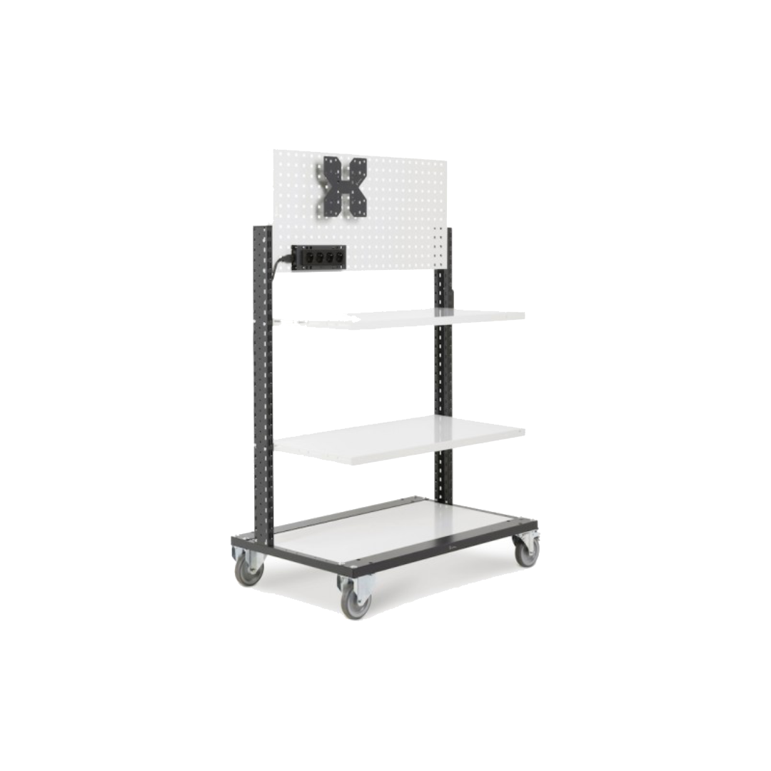 BINCART1005, Carrello scaffale componibile con pannello forato