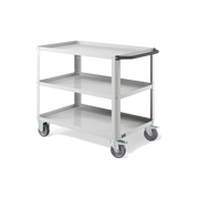 CLEVER10, Carrello a ripiani con piano aggiuntivo e ruote in gomma antritraccia sintetica