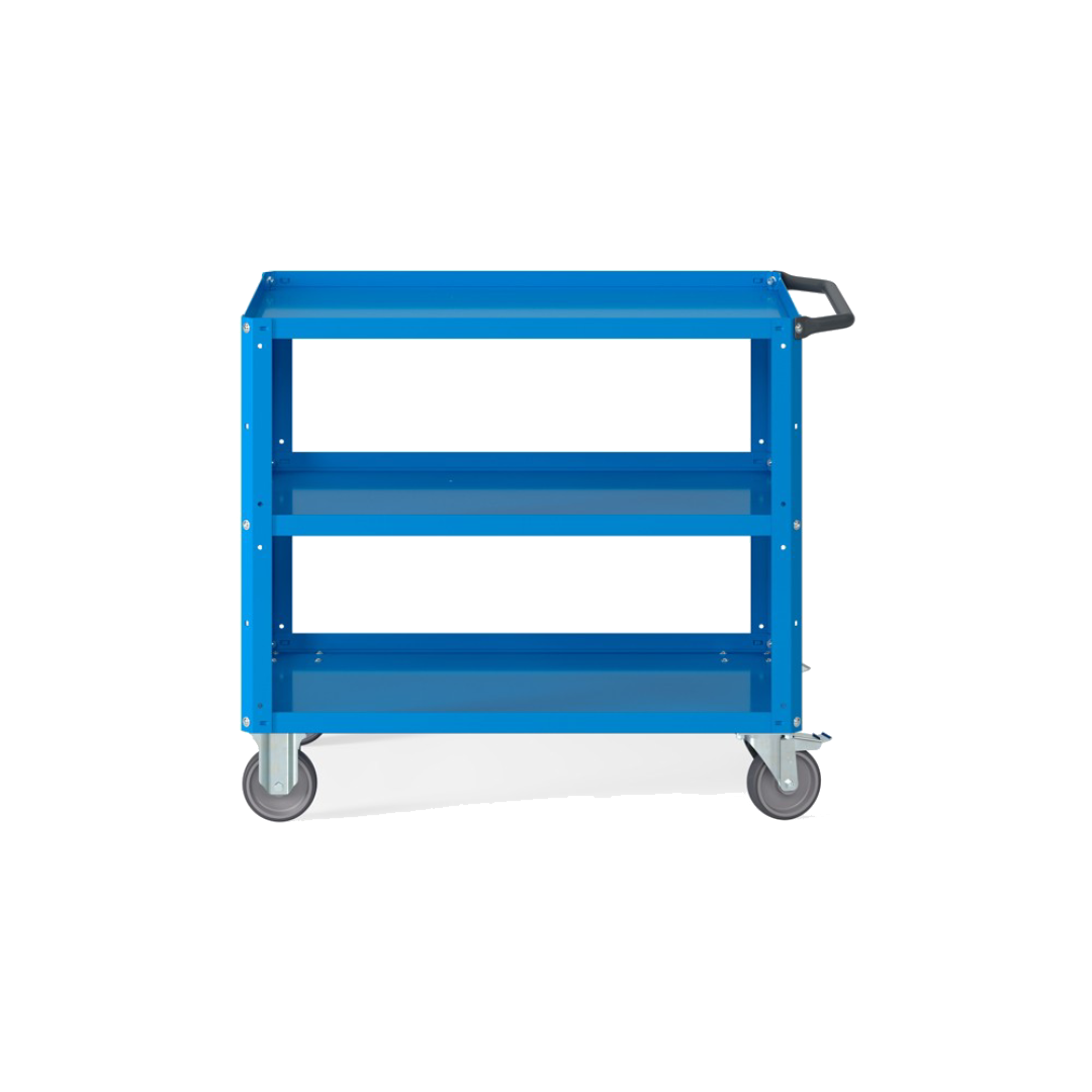 CLEVER10, Carrello a ripiani con piano aggiuntivo e ruote in gomma antritraccia sintetica