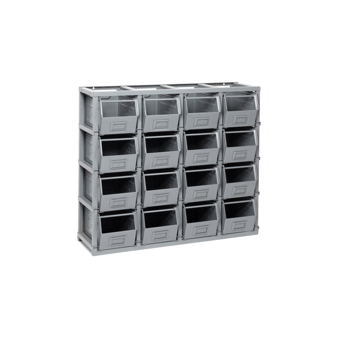 FED30440201, Scaffale Domino con 16 contenitori in metallo, mis. 3