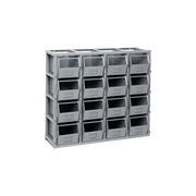 FED30440201, Scaffale Domino con 16 contenitori in metallo, mis. 3