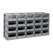 FED40540201, Scaffale Domino con 20 contenitori in metallo, mis. 4