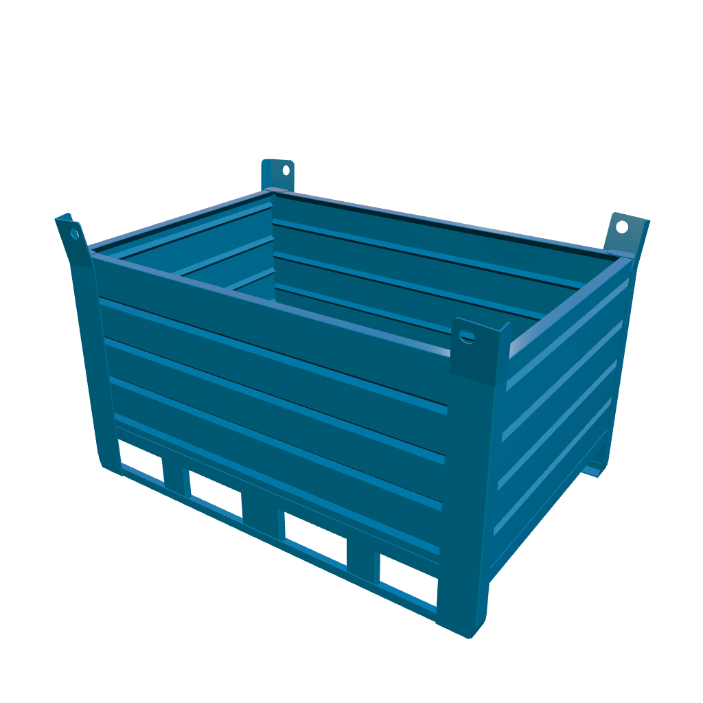 High-capacity sheet metal container - Capacity 1500 kg - Dimensions 1500x800x910 mm - RAL 5010